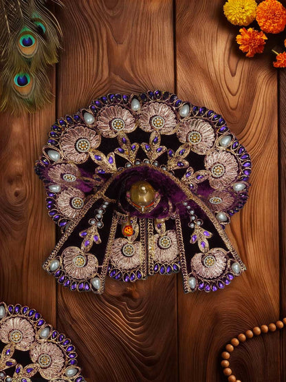 Rajsi velvet Purple wedding winter sherwani Diwali Janmashtami dress ladoo dresses laddu gopal dress thakurji kanha ji bal om poshak mathura online best mandir wholesaler manufacturer