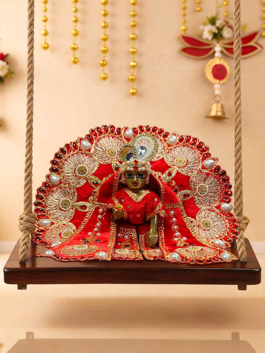 Rajsi velvet red wedding winter sherwani Diwali Janmashtami dress ladoo dresses laddu gopal dress thakurji kanha ji bal om poshak mathura online best mandir wholesaler manufacturer