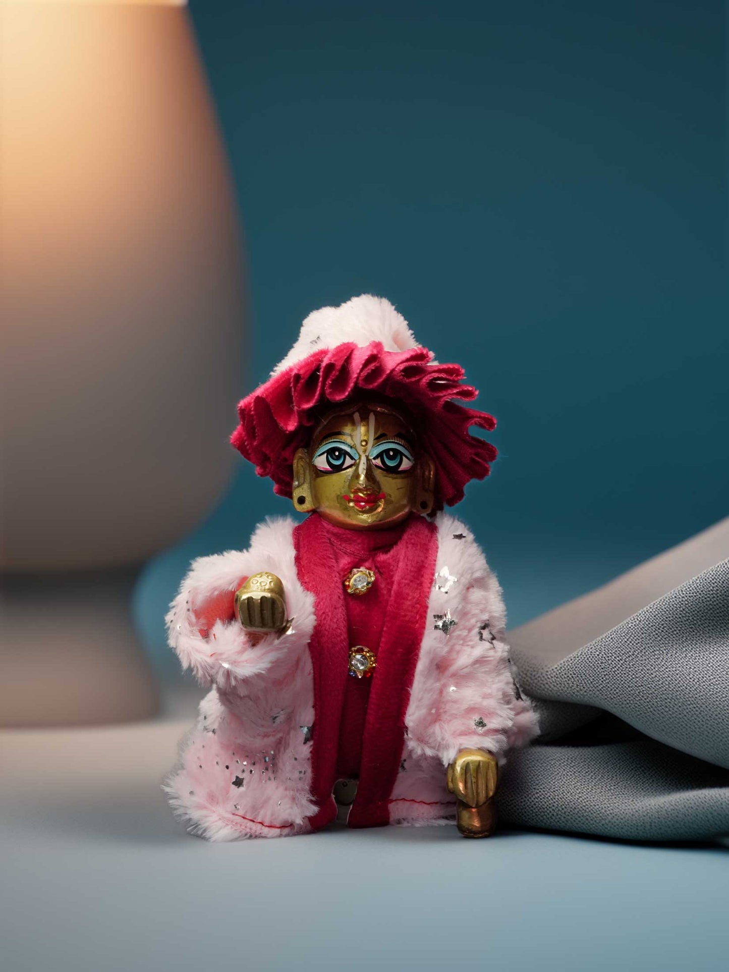 Rajwada pink winter dress ladoo dresses laddu gopal dress thakurji kanha ji bal om poshak mathura online best