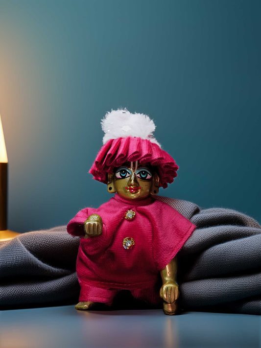 Rajwada pink winter dress ladoo dresses laddu gopal dress thakurji kanha ji bal om poshak mathura online best