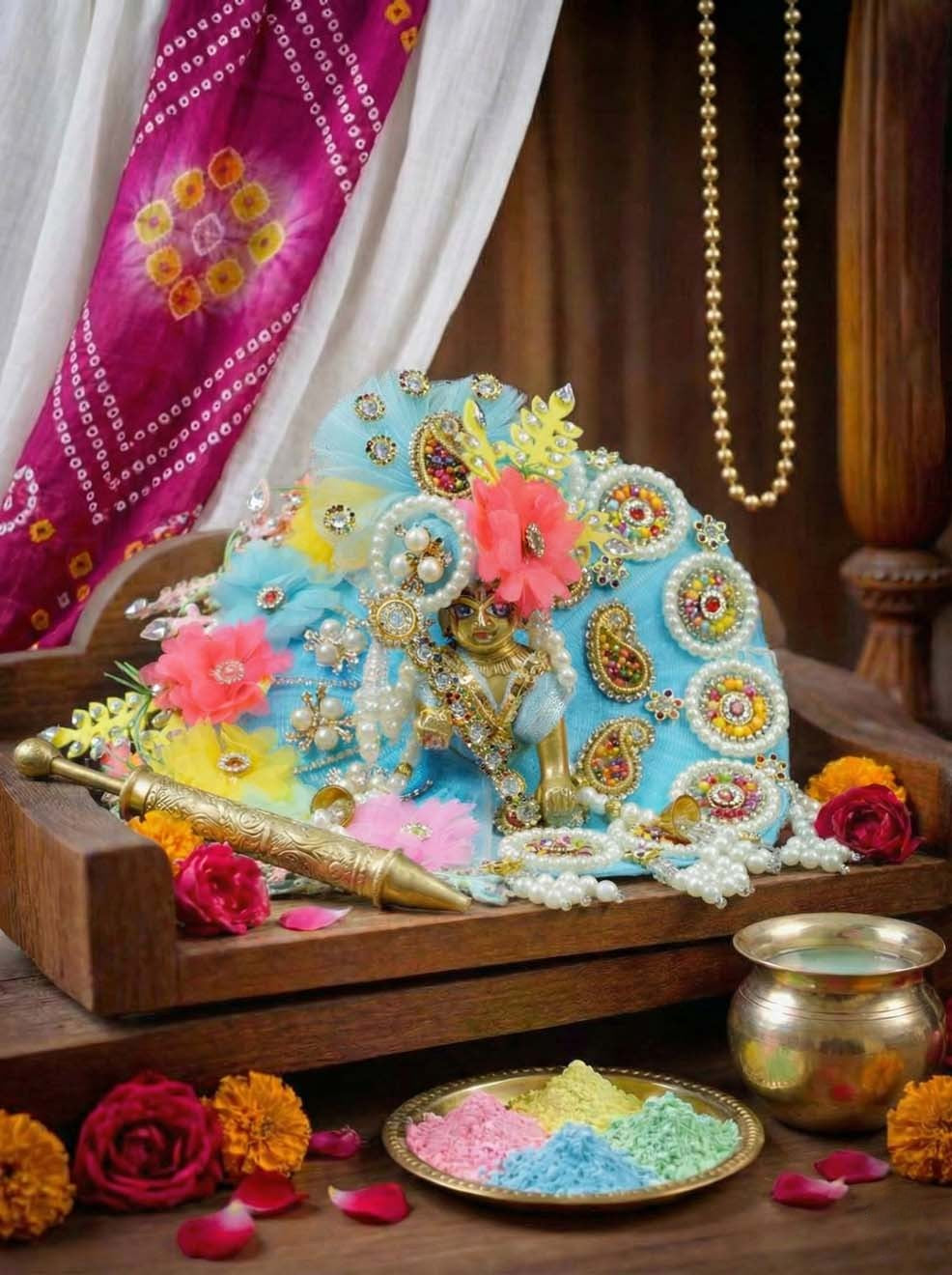 Rang leela braj Holi heavy Diwali Janmashtami dress ladoo dresses laddu gopal dress thakurji kanha ji bal om poshak mathura online best mandir wholesaler manufacturer