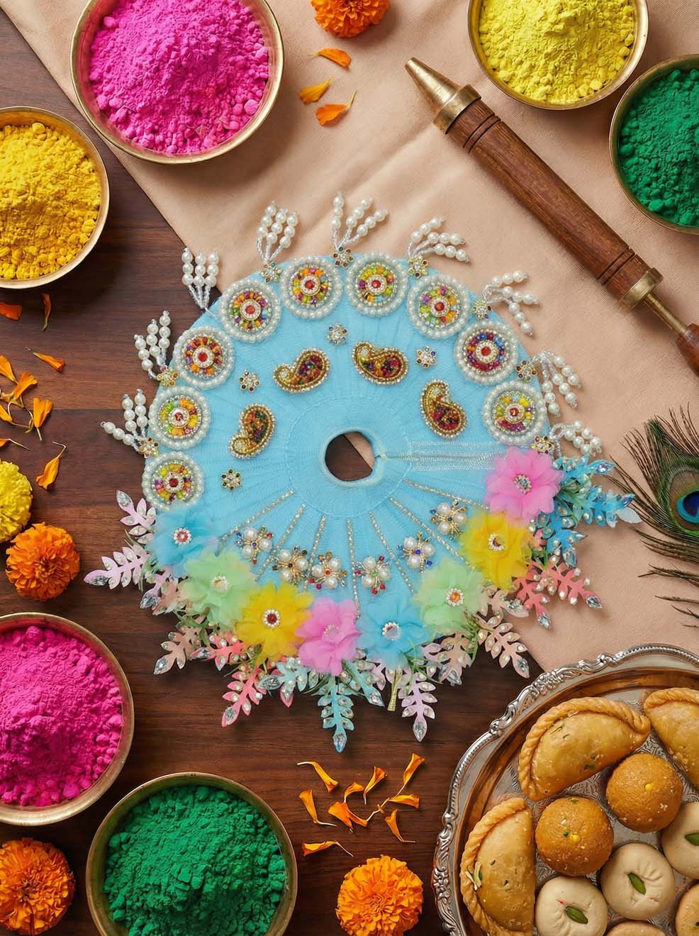 Rang leela braj Holi heavy Diwali Janmashtami dress ladoo dresses laddu gopal dress thakurji kanha ji bal om poshak mathura online best mandir wholesaler manufacturer