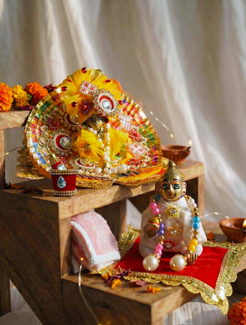 Rangotsav combo braj holi dhoti kurta Diwali Janmashtami dress ladoo dresses laddu gopal dress thakurji kanha ji bal om poshak mathura online best mandir wholesaler manufacturer