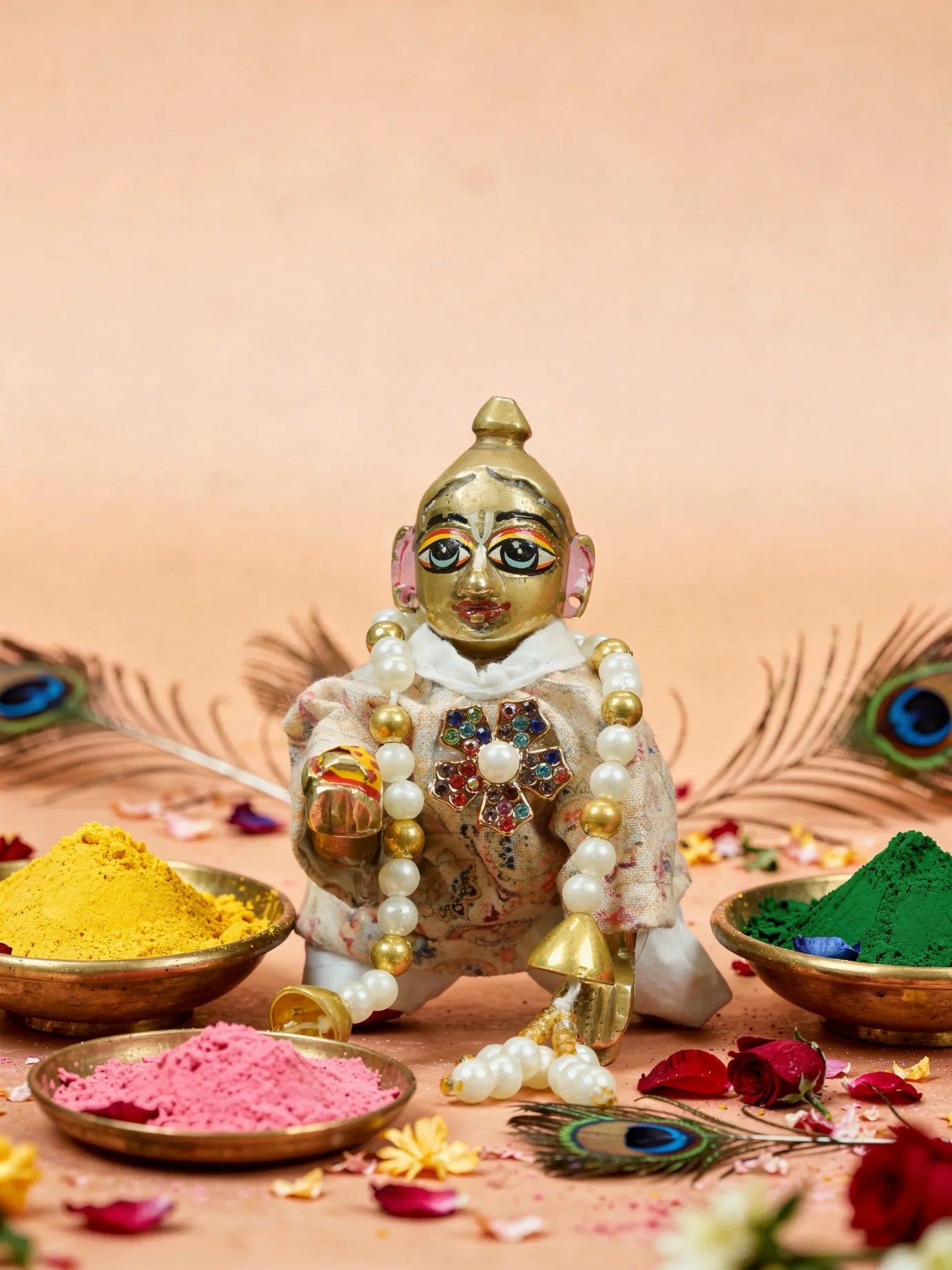 Ratankriti braj holi dhoti kurta Diwali Janmashtami dress ladoo dresses laddu gopal dress thakurji kanha ji bal om poshak mathura online best mandir wholesaler manufacturer