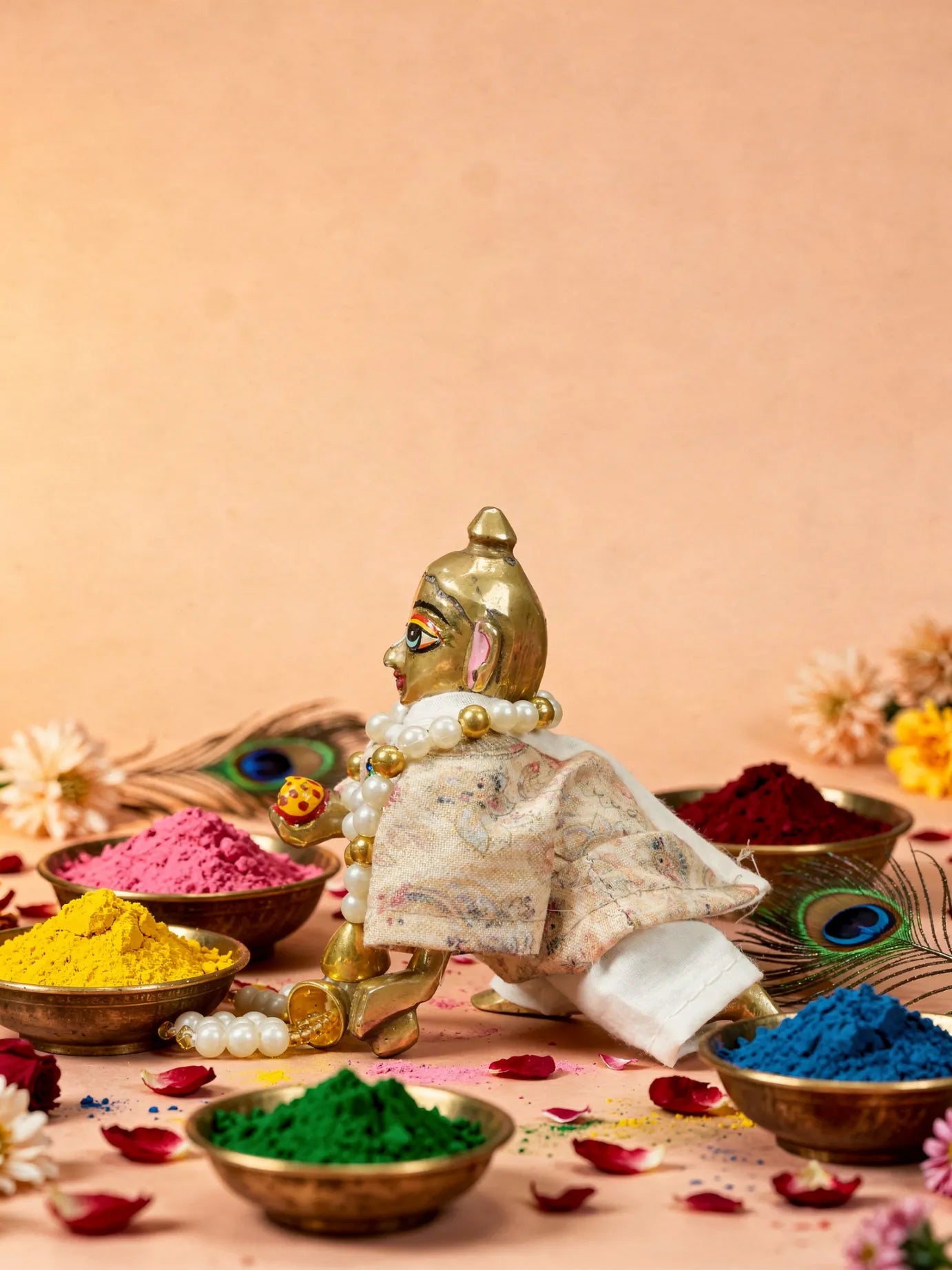 Ratankriti braj holi dhoti kurta Diwali Janmashtami dress ladoo dresses laddu gopal dress thakurji kanha ji bal om poshak mathura online best mandir wholesaler manufacturer