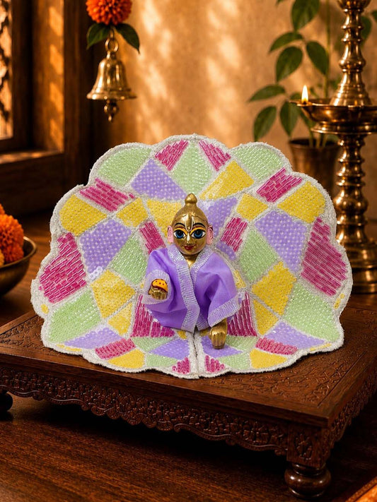 Sajini Purple Laddu Gopal Dresses Online in India Winter Dress for Poshak Thakurji Kanha Ji Accessories Dhoti Kurta Set Pajama Aasan Janmashtami Special Summer Shringar Fancy Jacket Premium Festival Bistar Combo om poshak kanha thakurji bal lala lalla ladoo