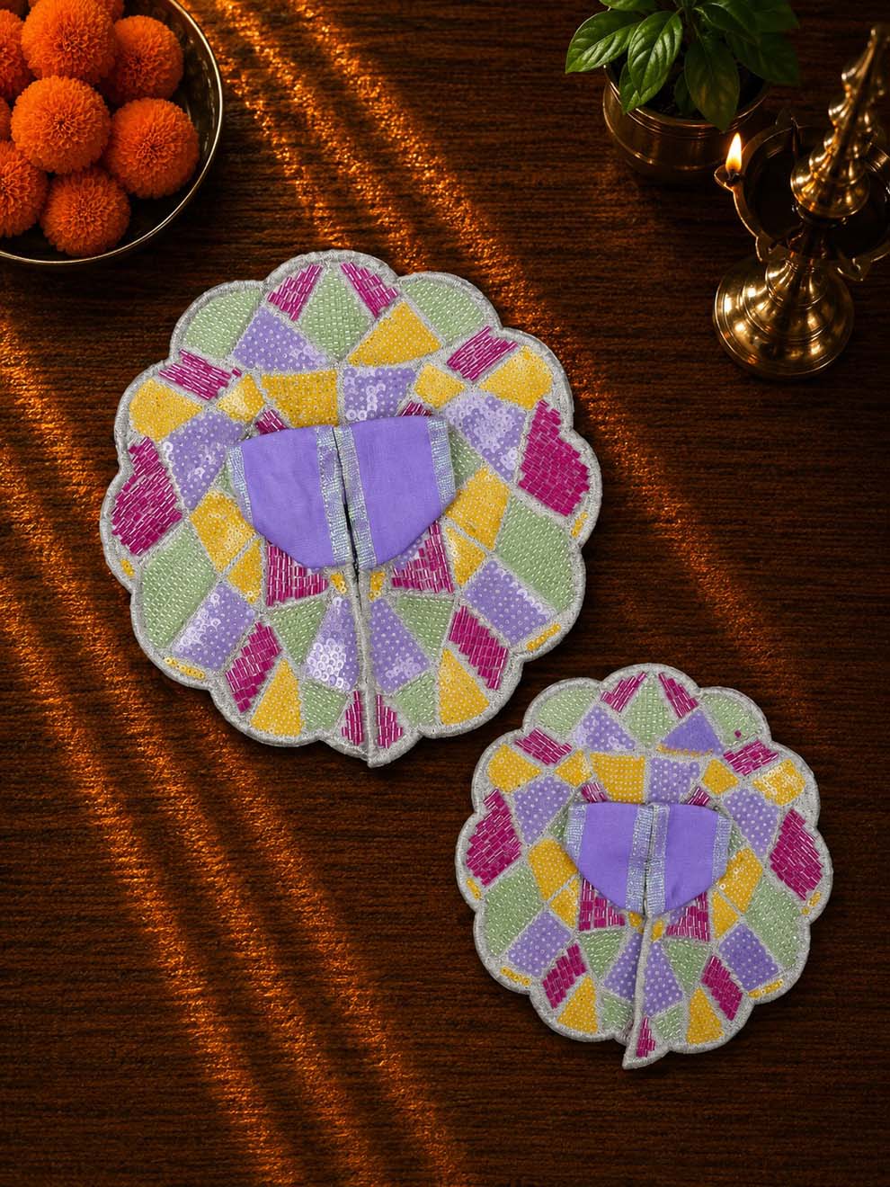 Sajini Purple Laddu Gopal Dresses Online in India Winter Dress for Poshak Thakurji Kanha Ji Accessories Dhoti Kurta Set Pajama Aasan Janmashtami Special Summer Shringar Fancy Jacket Premium Festival Bistar Combo om poshak kanha thakurji bal lala lalla ladoo