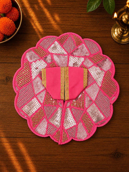 Sajini fancy pink Laddu Gopal Dresses Online in India Winter Dress for Poshak Thakurji Kanha Ji Accessories Dhoti Kurta Set Pajama Aasan Janmashtami Special Summer Shringar Fancy Jacket Premium Festival Bistar Combo om poshak kanha thakurji bal lala lalla ladoo