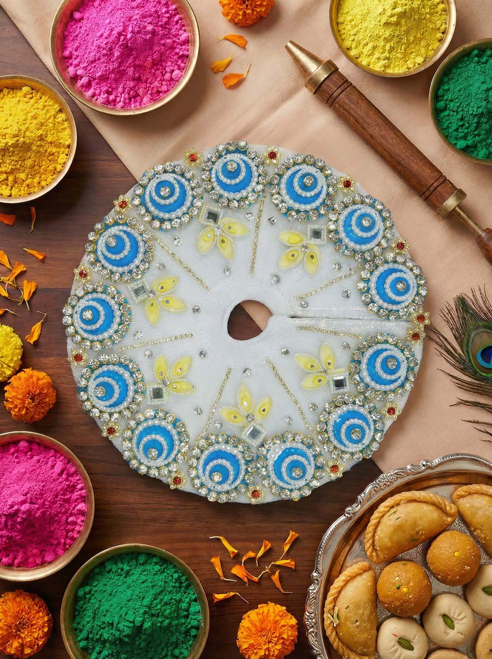 Shanti heavy holi braj Diwali Janmashtami dress ladoo dresses laddu gopal dress thakurji kanha ji bal om poshak mathura online best mandir wholesaler manufacturer