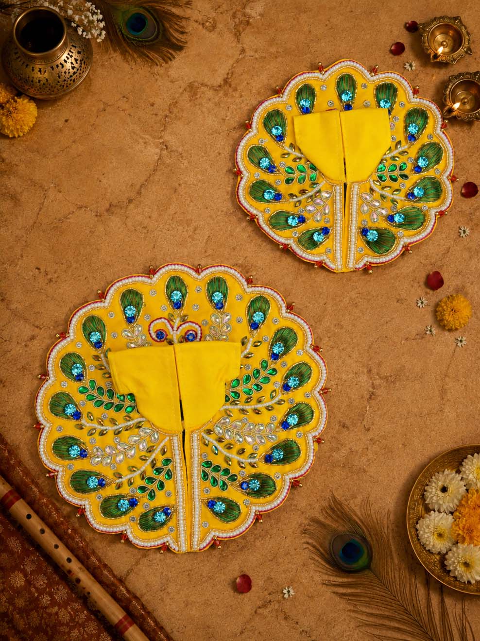 Shikhandika zari Laddu Gopal Dresses Online in India Winter Dress for Poshak Thakurji Kanha Ji Accessories Dhoti Kurta Set Pajama Aasan Janmashtami Special Summer Shringar Fancy Jacket Premium Festival Bistar Combo om poshak kanha thakurji bal lala lalla ladoo