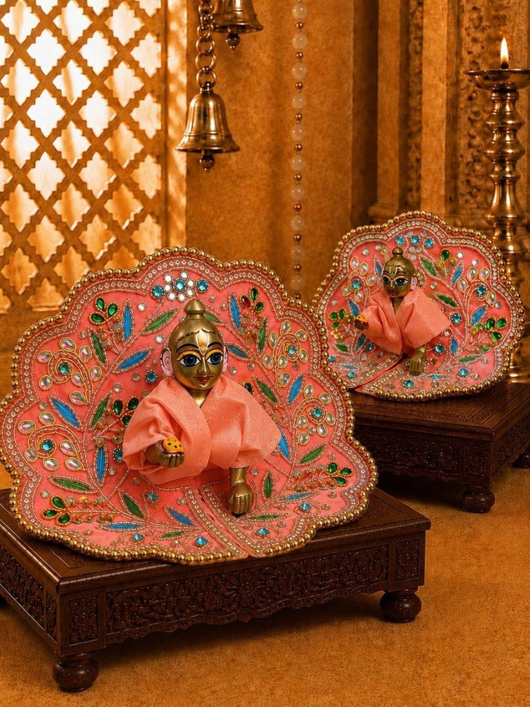 Shreeharini Zari Laddu Gopal Dresses Online in India Winter Dress for Poshak Thakurji Kanha Ji Accessories Dhoti Kurta Set Pajama Aasan Janmashtami Special Summer Shringar Fancy Jacket Premium Festival Bistar Combo om poshak kanha thakurji bal lala lalla ladoo