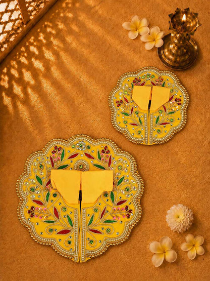 Shreeharini Zari Laddu Gopal Dresses Online in India Winter Dress for Poshak Thakurji Kanha Ji Accessories Dhoti Kurta Set Pajama Aasan Janmashtami Special Summer Shringar Fancy Jacket Premium Festival Bistar Combo om poshak kanha thakurji bal lala lalla ladoo
