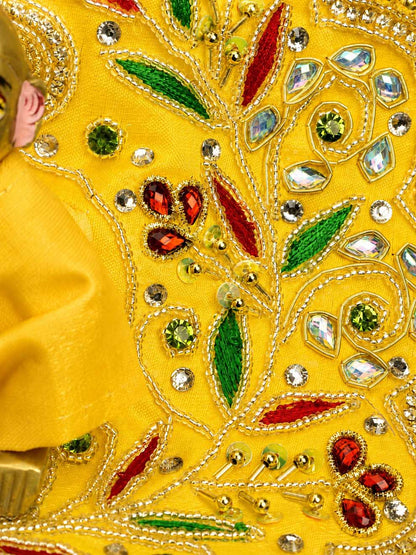Shreeharini Zari Laddu Gopal Dresses Online in India Winter Dress for Poshak Thakurji Kanha Ji Accessories Dhoti Kurta Set Pajama Aasan Janmashtami Special Summer Shringar Fancy Jacket Premium Festival Bistar Combo om poshak kanha thakurji bal lala lalla ladoo