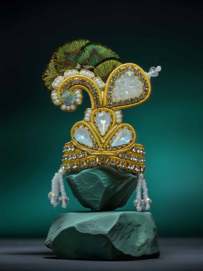 Shri manohar Zardozi shringar set mukut mala Janmashtami dress ladoo dresses laddu gopal dress thakurji kanha ji bal om poshak mathura online best mandir wholesaler manufacturer