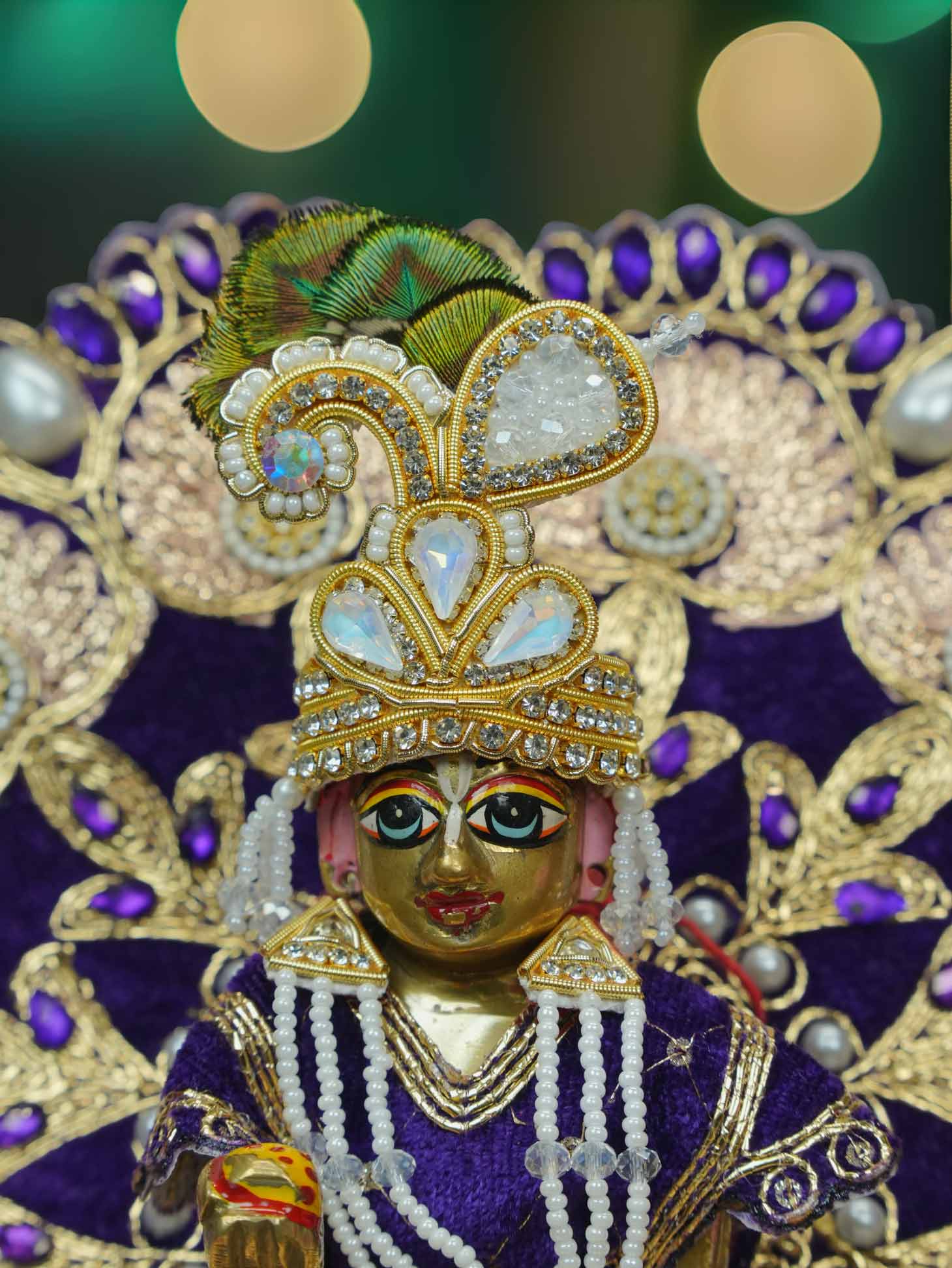 Shri manohar Zardozi shringar set mukut mala Janmashtami dress ladoo dresses laddu gopal dress thakurji kanha ji bal om poshak mathura online best mandir wholesaler manufacturer