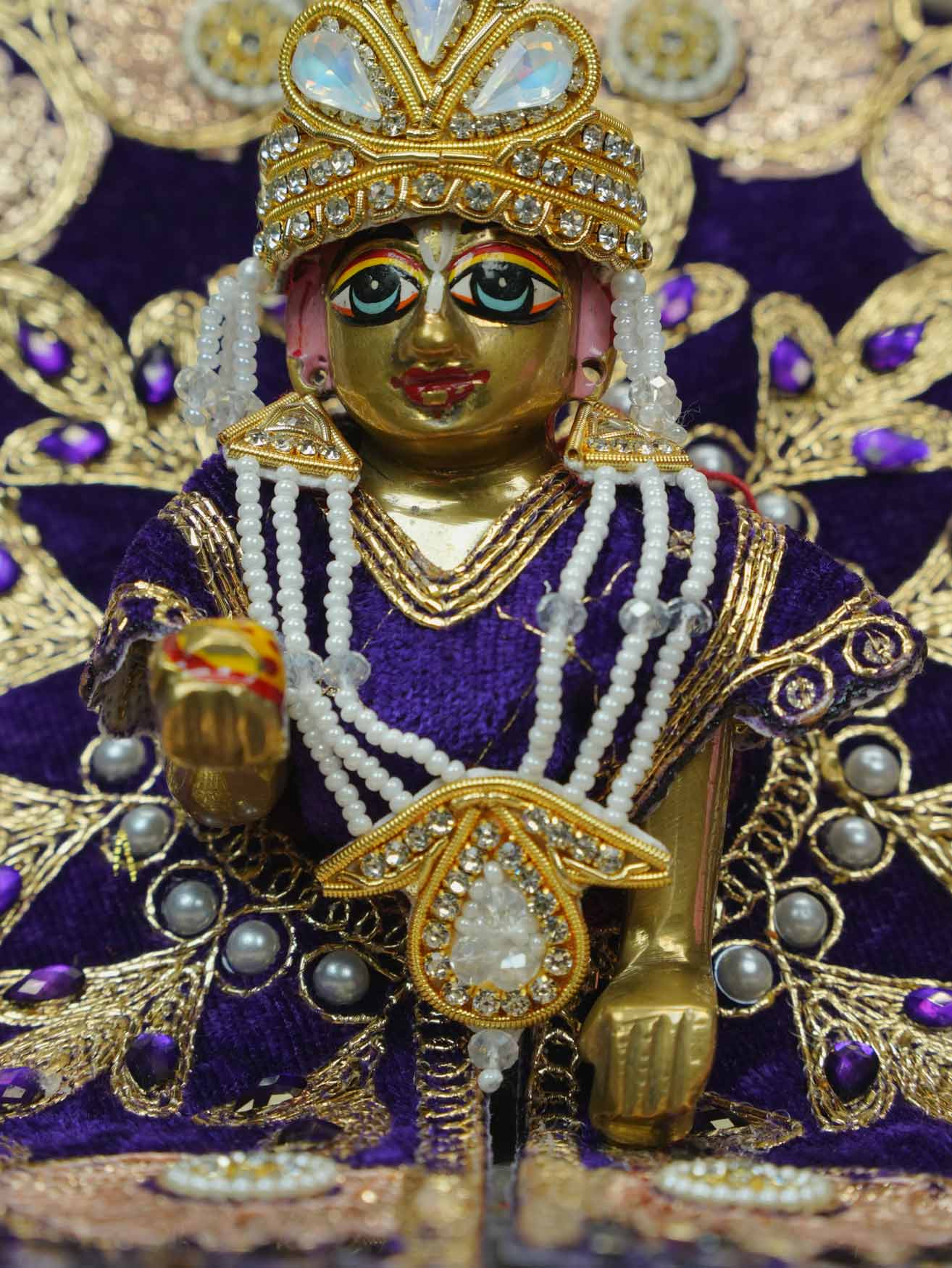 Shri manohar Zardozi shringar set mukut mala Janmashtami dress ladoo dresses laddu gopal dress thakurji kanha ji bal om poshak mathura online best mandir wholesaler manufacturer