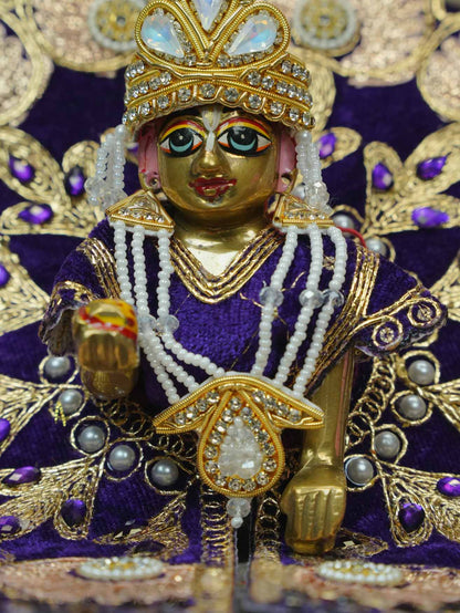 Shri manohar Zardozi shringar set mukut mala Janmashtami dress ladoo dresses laddu gopal dress thakurji kanha ji bal om poshak mathura online best mandir wholesaler manufacturer