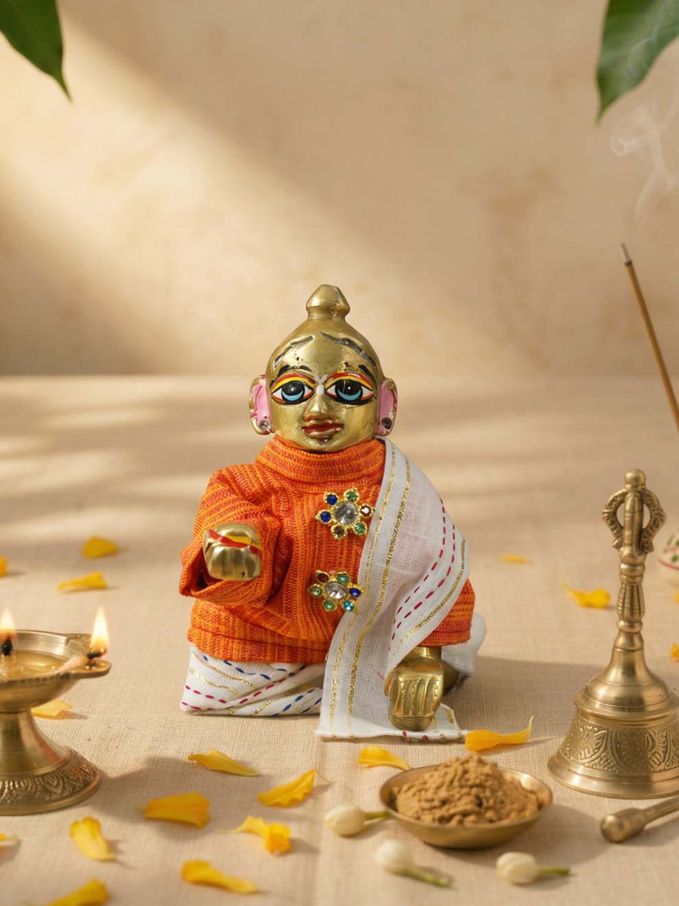 Survaas Laddu Gopal Dresses Online in India Winter Dress for Poshak Thakurji Kanha Ji Accessories Dhoti Kurta Set Pajama Aasan Janmashtami Special Summer Shringar Fancy Jacket Premium Festival Bistar Combo om poshak kanha thakurji bal lala lalla ladoo