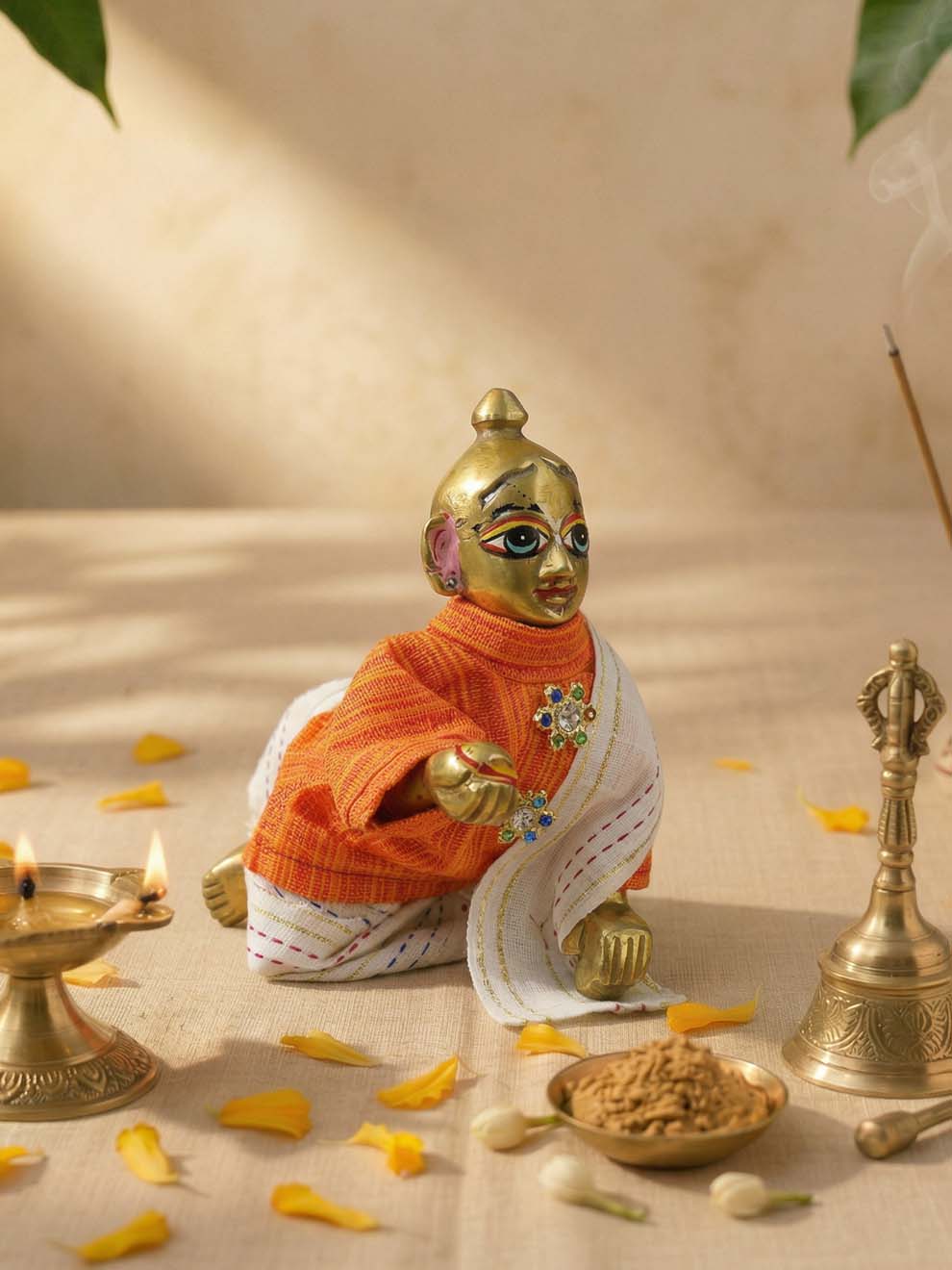 Survaas Laddu Gopal Dresses Online in India Winter Dress for Poshak Thakurji Kanha Ji Accessories Dhoti Kurta Set Pajama Aasan Janmashtami Special Summer Shringar Fancy Jacket Premium Festival Bistar Combo om poshak kanha thakurji bal lala lalla ladoo
