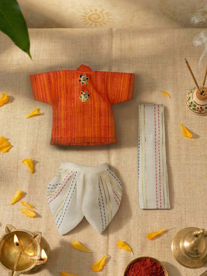 Survaas Laddu Gopal Dresses Online in India Winter Dress for Poshak Thakurji Kanha Ji Accessories Dhoti Kurta Set Pajama Aasan Janmashtami Special Summer Shringar Fancy Jacket Premium Festival Bistar Combo om poshak kanha thakurji bal lala lalla ladoo