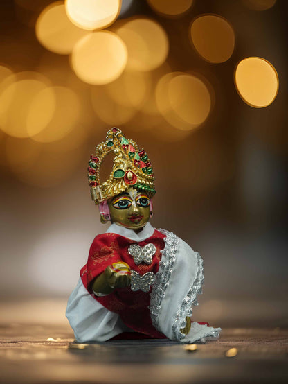 Swarn mandal meta mukut dhoti kurta Diwali Janmashtami dress ladoo dresses laddu gopal dress thakurji kanha ji bal om poshak mathura online best mandir wholesaler manufacturer
