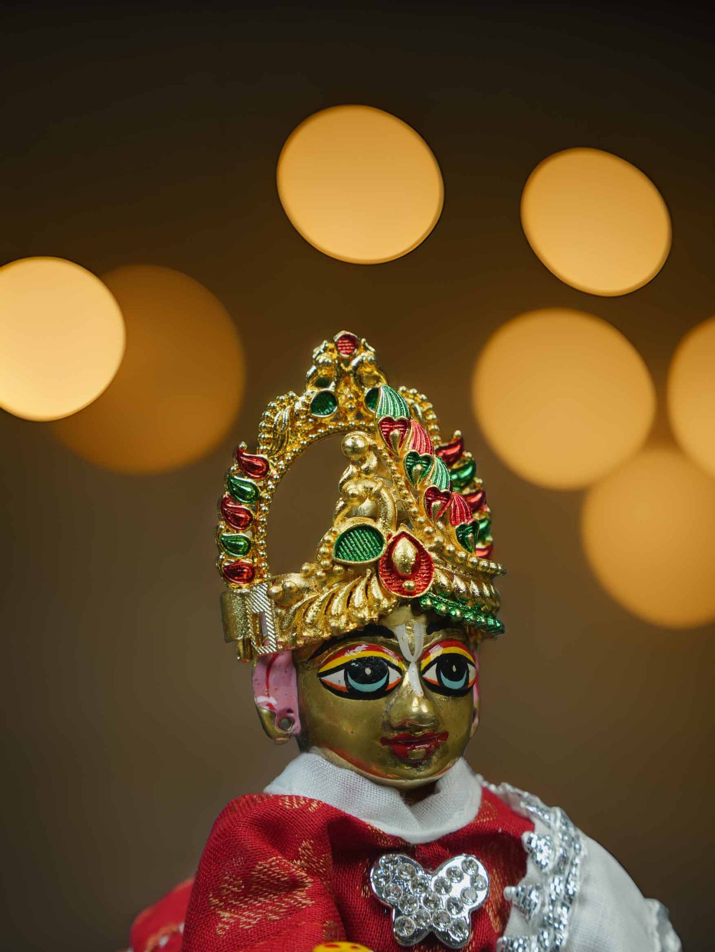 Swarn mandal meta mukut dhoti kurta Diwali Janmashtami dress ladoo dresses laddu gopal dress thakurji kanha ji bal om poshak mathura online best mandir wholesaler manufacturer