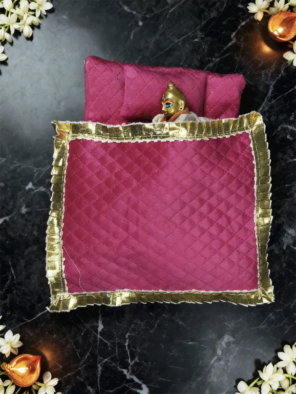 Thakurji Divya Nidra Bistar Set For Laddu goal ji bistar Thakur ji Pillow,mattress and blanket set om poshak mathura online best