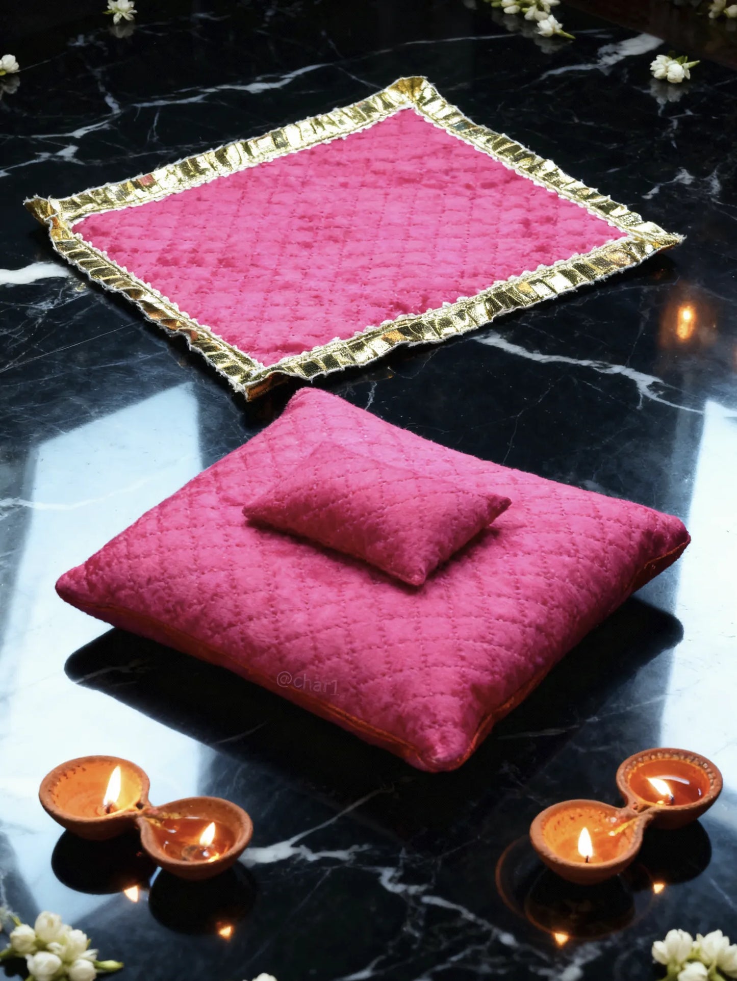 Thakurji Divya Nidra Bistar Set For Laddu goal ji bistar Thakur ji Pillow,mattress and blanket set  om poshak mathura online best