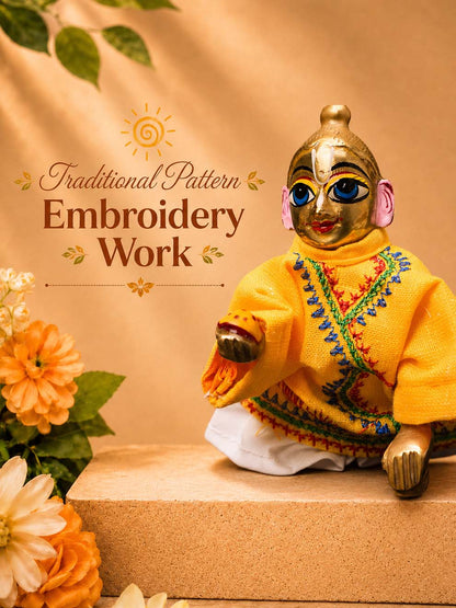 Varnika Embroidered Laddu Gopal Dresses Online in India Winter Dress for Poshak Thakurji Kanha Ji Accessories Dhoti Kurta Set Pajama Aasan Janmashtami Special Summer Shringar Fancy Jacket Premium Festival Bistar Combo om poshak kanha thakurji bal lala lalla ladoo