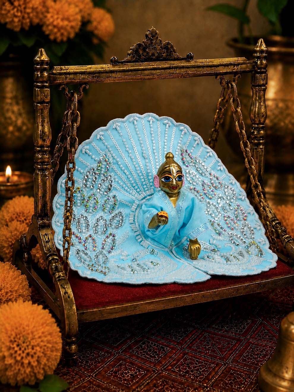 Vilasini mayur b Laddu Gopal Dresses Online in India Winter Dress for Poshak Thakurji Kanha Ji Accessories Dhoti Kurta Set Pajama Aasan Janmashtami Special Summer Shringar Fancy Jacket Premium Festival Bistar Combo om poshak kanha thakurji bal lala lalla ladoo