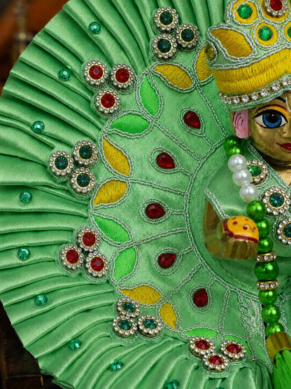 Chhayika Green Fancy 4 Pc Poshak for Laddu Gopal Ji