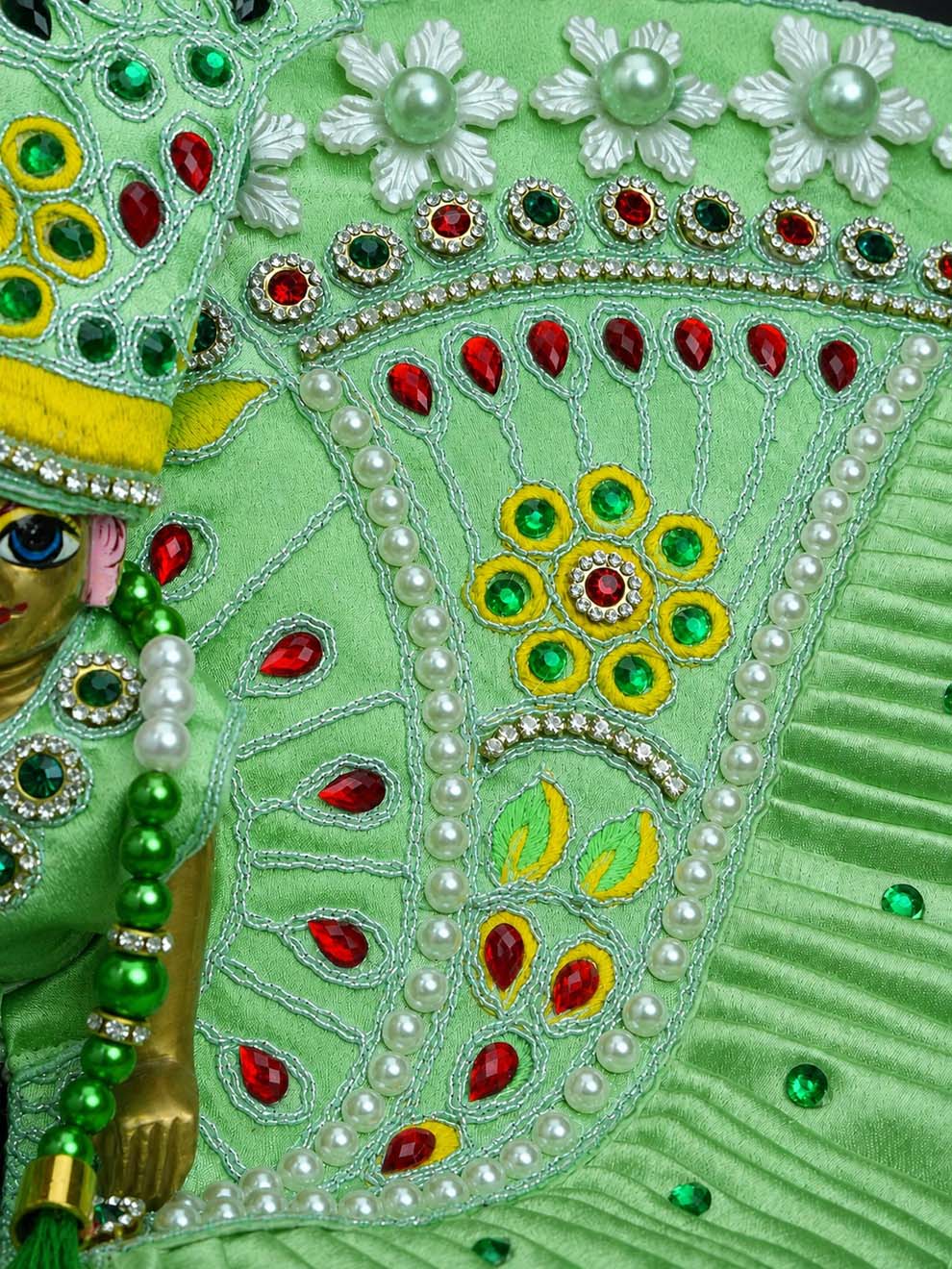 Chhayika Green Fancy 4 Pc Poshak for Laddu Gopal Ji