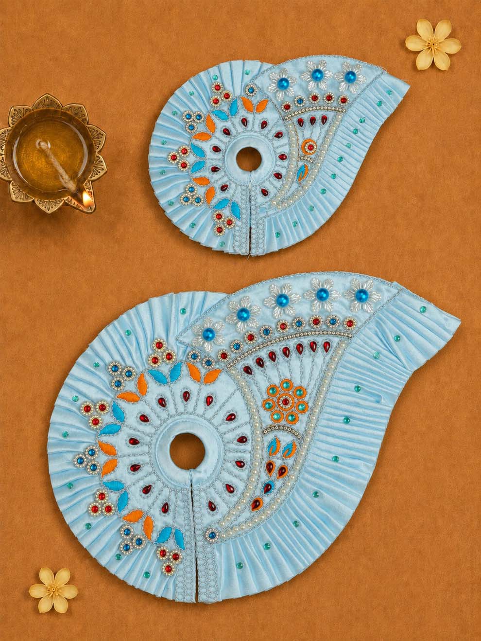 Chhayika Blue Fancy 4 Pc Poshak for Laddu Gopal Ji