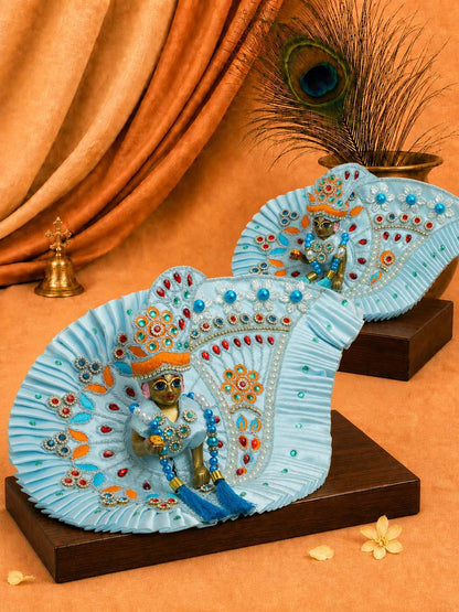 Chhayika Blue Fancy 4 Pc Poshak for Laddu Gopal Ji