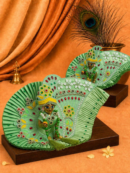 Chhayika Green Fancy 4 Pc Poshak for Laddu Gopal Ji
