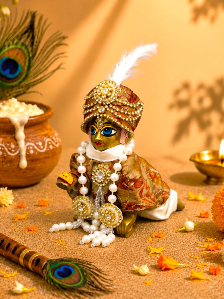Yadukirti Laddu Gopal Dresses Online in India Winter Dress for Poshak Thakurji Kanha Ji Accessories Dhoti Kurta Set Pajama Aasan Janmashtami Special Summer Shringar Fancy Jacket Premium Festival Bistar Combo om poshak kanha thakurji bal lala lalla ladoo