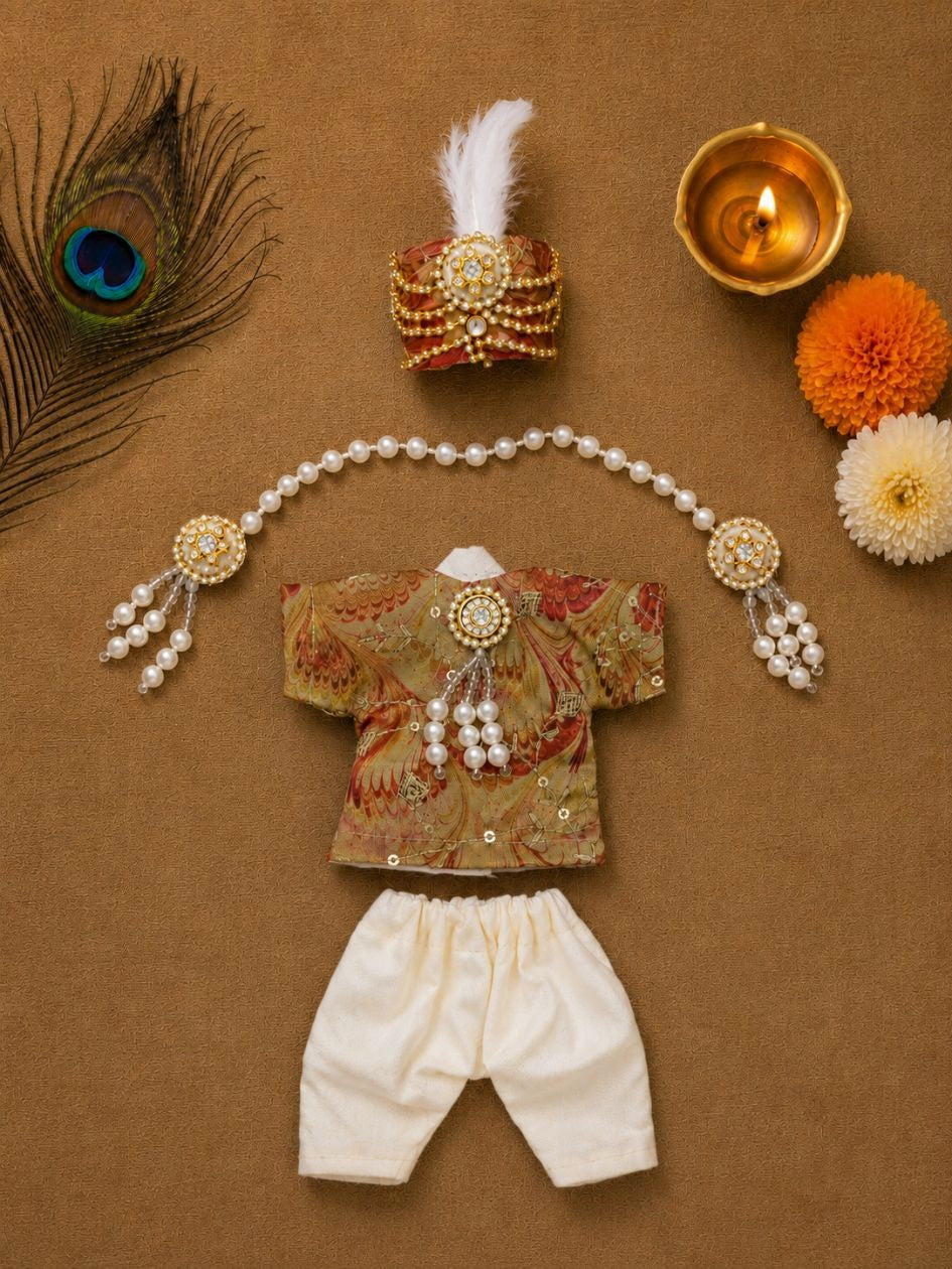 Yadukirti Laddu Gopal Dresses Online in India Winter Dress for Poshak Thakurji Kanha Ji Accessories Dhoti Kurta Set Pajama Aasan Janmashtami Special Summer Shringar Fancy Jacket Premium Festival Bistar Combo om poshak kanha thakurji bal lala lalla ladoo