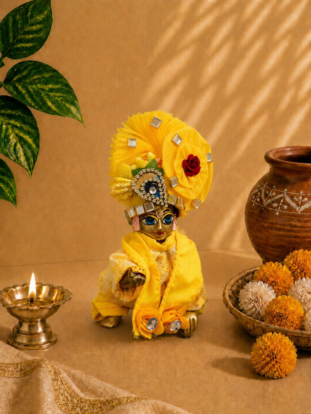 Yadunandan Laddu Gopal Dresses Online in India Winter Dress for Poshak Thakurji Kanha Ji Accessories Dhoti Kurta Set Pajama Aasan Janmashtami Special Summer Shringar Fancy Jacket Premium Festival Bistar Combo om poshak kanha thakurji bal lala lalla ladoo