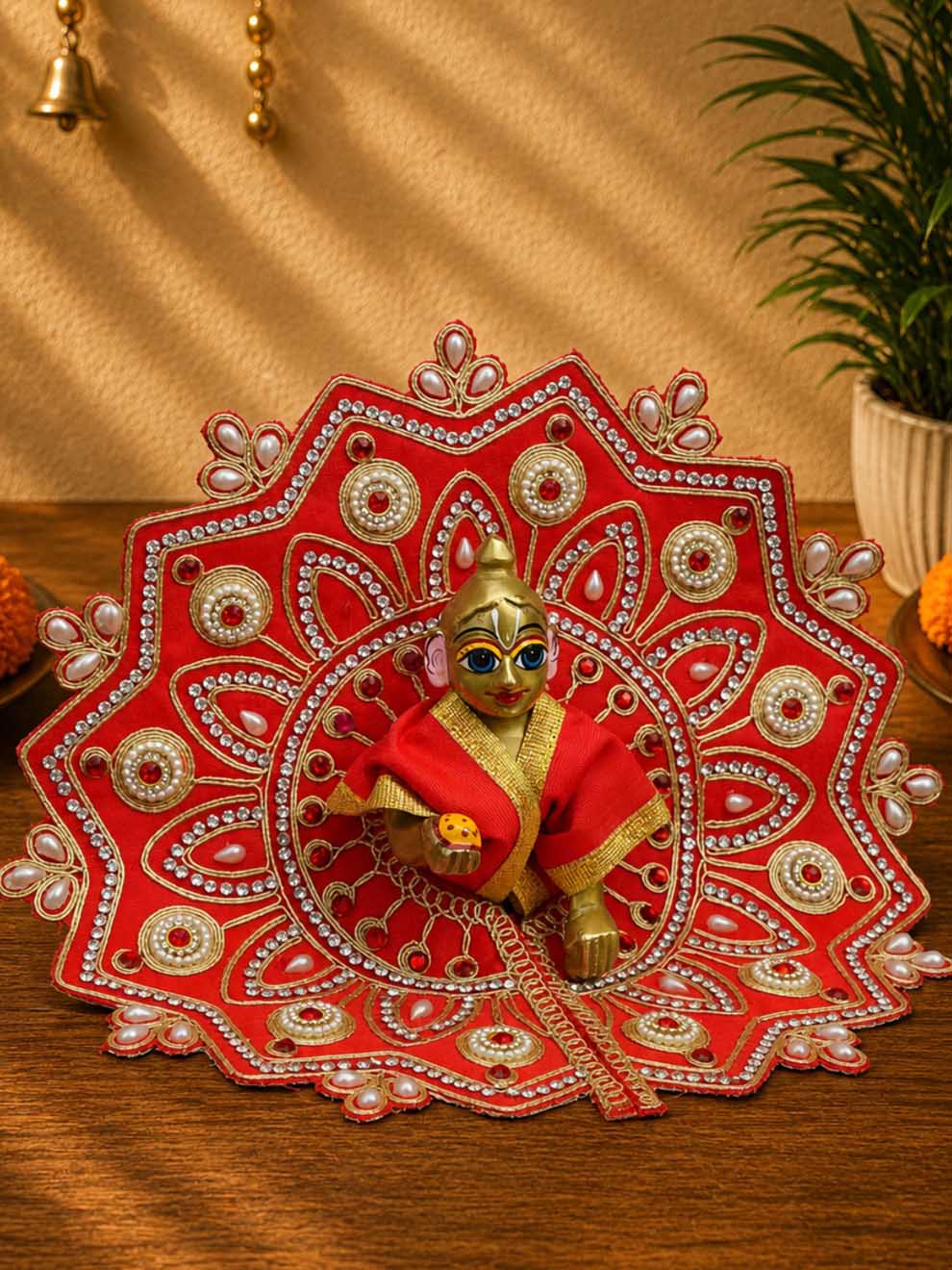 ananta fancy Laddu Gopal Dresses Online in India Winter Dress for Poshak Thakurji Kanha Ji Accessories Dhoti Kurta Set Pajama Aasan Janmashtami Special Summer Shringar Fancy Jacket Premium Festival Bistar Combo om poshak kanha thakurji bal lala lalla ladoo