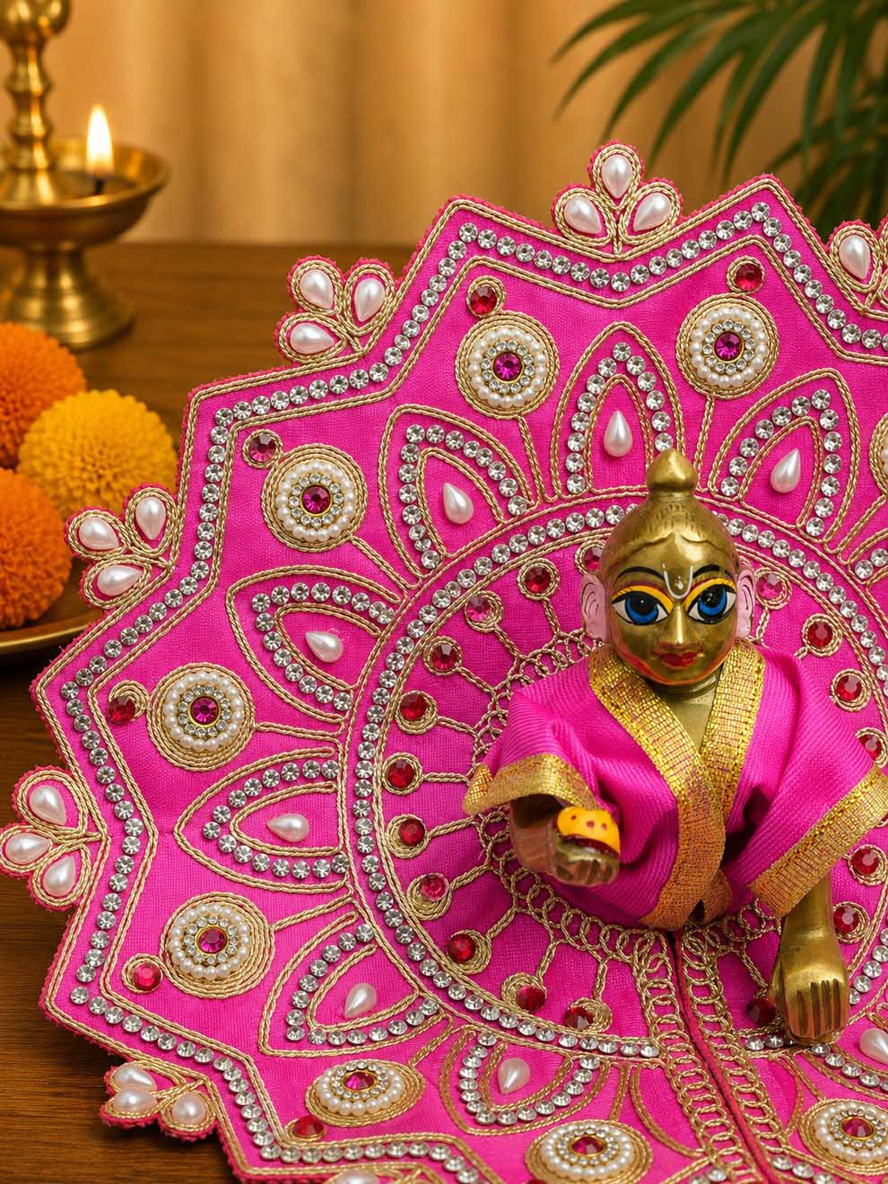 ananta fancy p Laddu Gopal Dresses Online in India Winter Dress for Poshak Thakurji Kanha Ji Accessories Dhoti Kurta Set Pajama Aasan Janmashtami Special Summer Shringar Fancy Jacket Premium Festival Bistar Combo om poshak kanha thakurji bal lala lalla ladoo