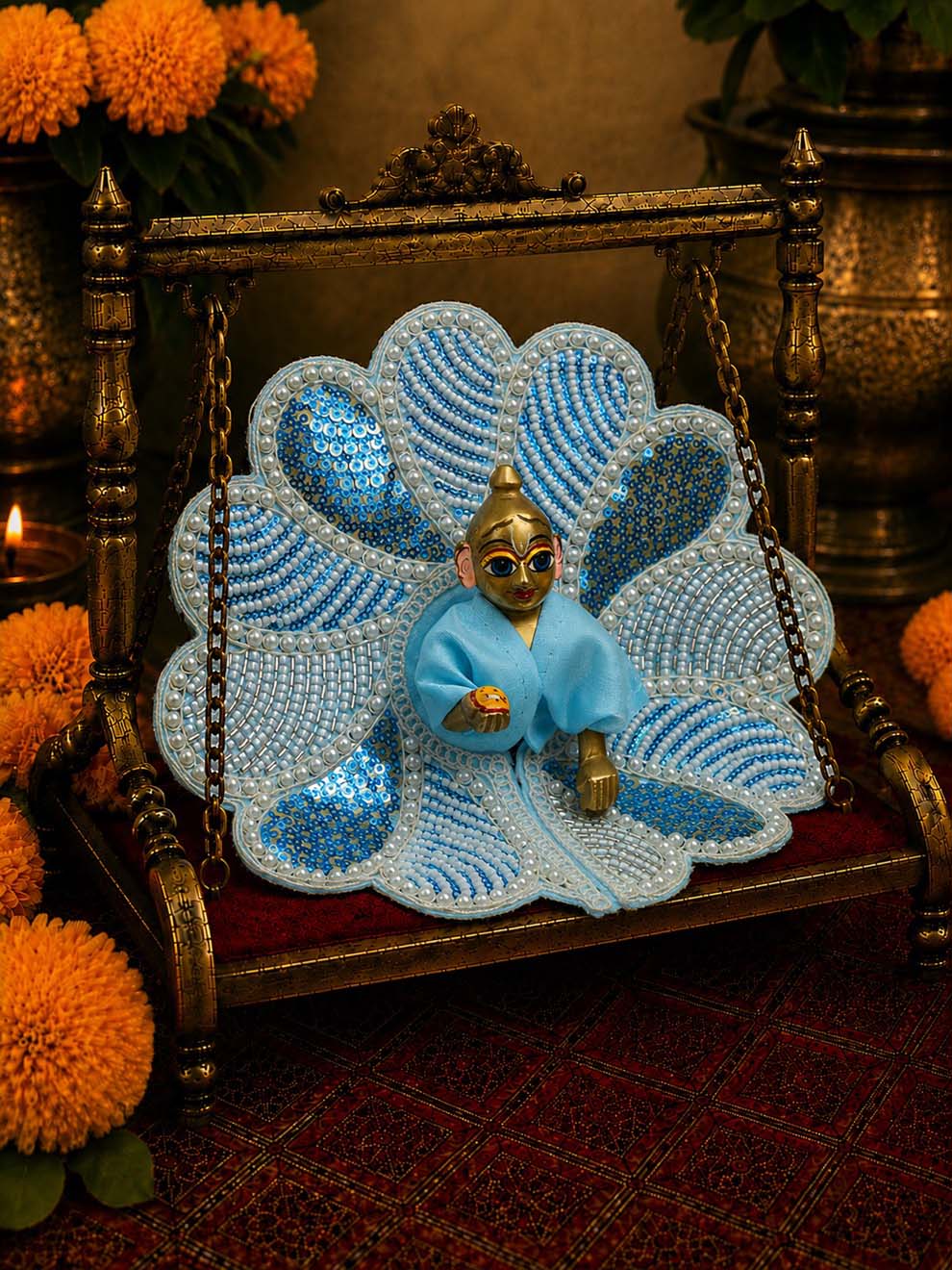 Mrinalarchi Blue Fancy Poshak for Laddu Gopal Ji — product image 2
