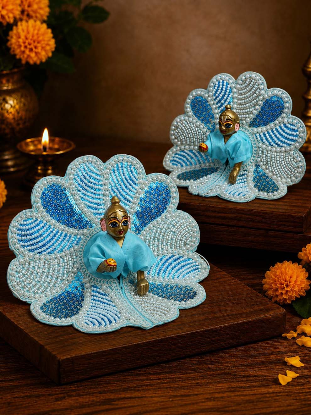 Mrinalarchi Blue Fancy Poshak for Laddu Gopal Ji — product image 4