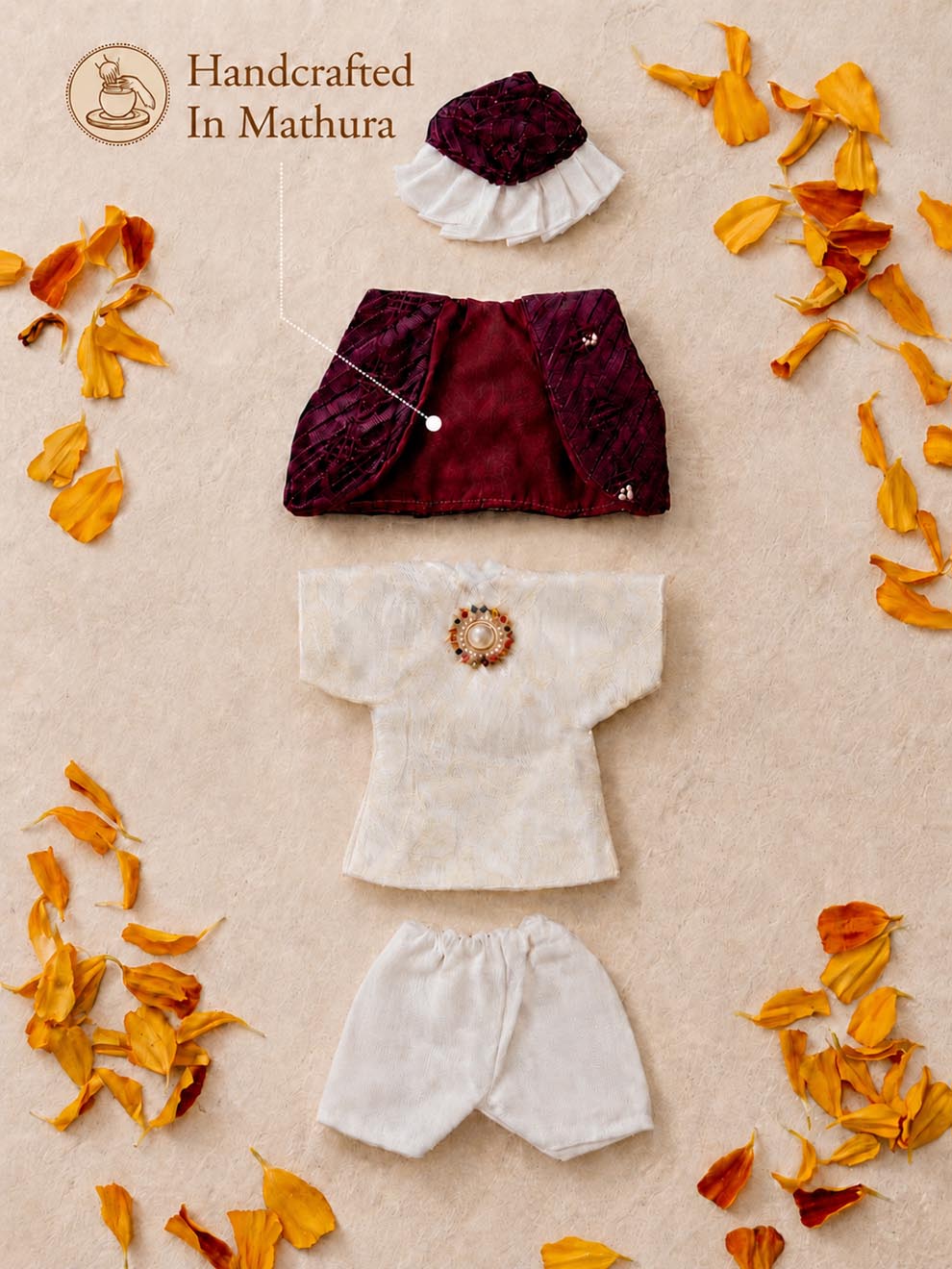 banaras Laddu Gopal Dresses Online in India Winter Dress for Poshak Thakurji Kanha Ji Accessories Dhoti Kurta Set Pajama Aasan Janmashtami Special Summer Shringar Fancy Jacket Premium Festival Bistar Combo om poshak kanha thakurji bal lala lalla ladoo