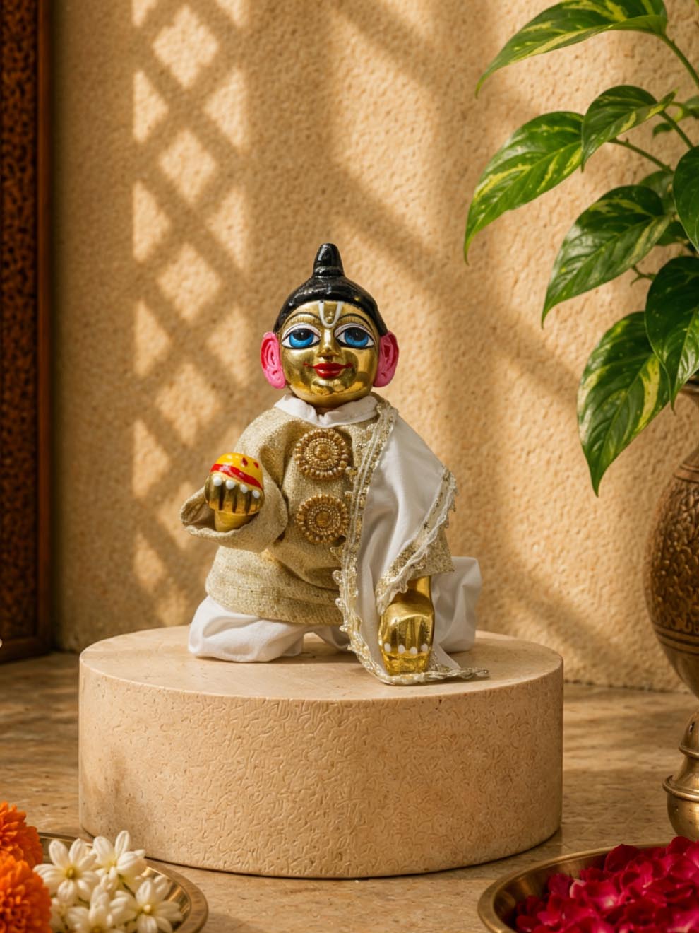 bhaktman Laddu Gopal Dresses Online in India Winter Dress for Poshak Thakurji Kanha Ji Accessories Dhoti Kurta Set Pajama Aasan Janmashtami Special Summer Shringar Fancy Jacket Premium Festival Bistar Combo om poshak kanha thakurji bal lala lalla ladoo