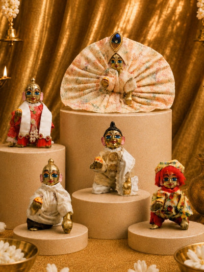 bhaktman combo 5 Laddu Gopal Dresses Online in India Winter Dress for Poshak Thakurji Kanha Ji Accessories Dhoti Kurta Set Pajama Aasan Janmashtami Special Summer Shringar Fancy Jacket Premium Festival Bistar Combo om poshak kanha thakurji bal lala lalla ladoo