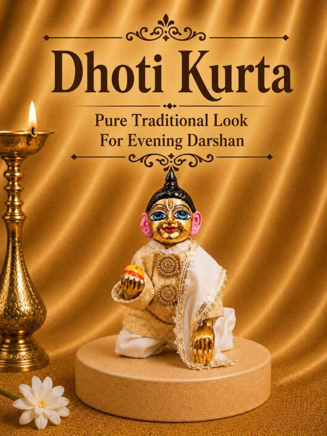 bhaktman combo 5 Laddu Gopal Dresses Online in India Winter Dress for Poshak Thakurji Kanha Ji Accessories Dhoti Kurta Set Pajama Aasan Janmashtami Special Summer Shringar Fancy Jacket Premium Festival Bistar Combo om poshak kanha thakurji bal lala lalla ladoo