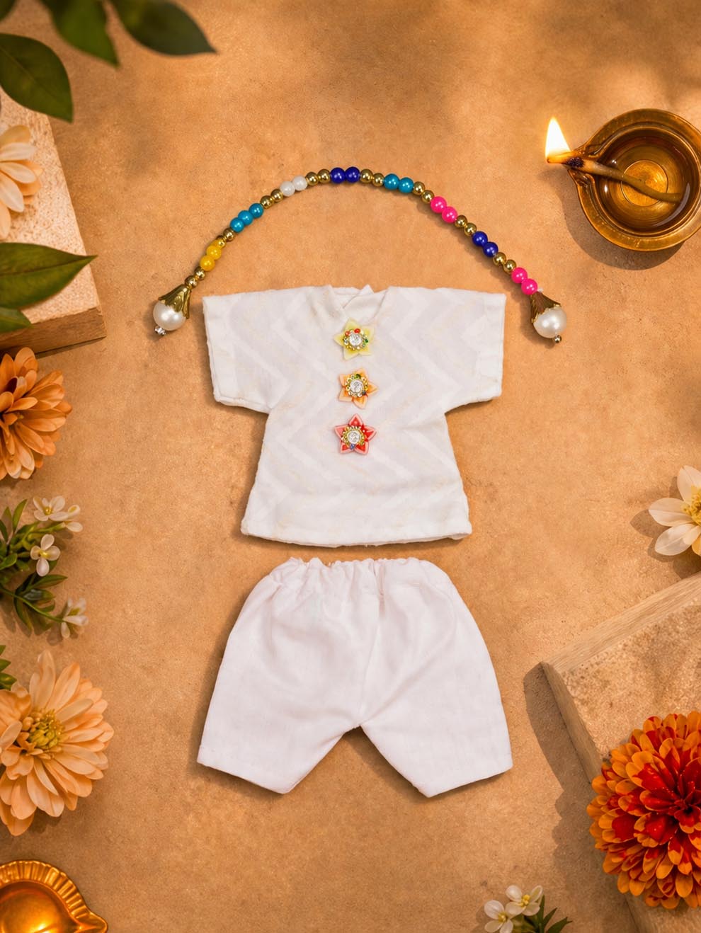 bhaktpriya Laddu Gopal Dresses Online in India Winter Dress for Poshak Thakurji Kanha Ji Accessories Dhoti Kurta Set Pajama Aasan Janmashtami Special Summer Shringar Fancy Jacket Premium Festival Bistar Combo om poshak kanha thakurji bal lala lalla ladoo