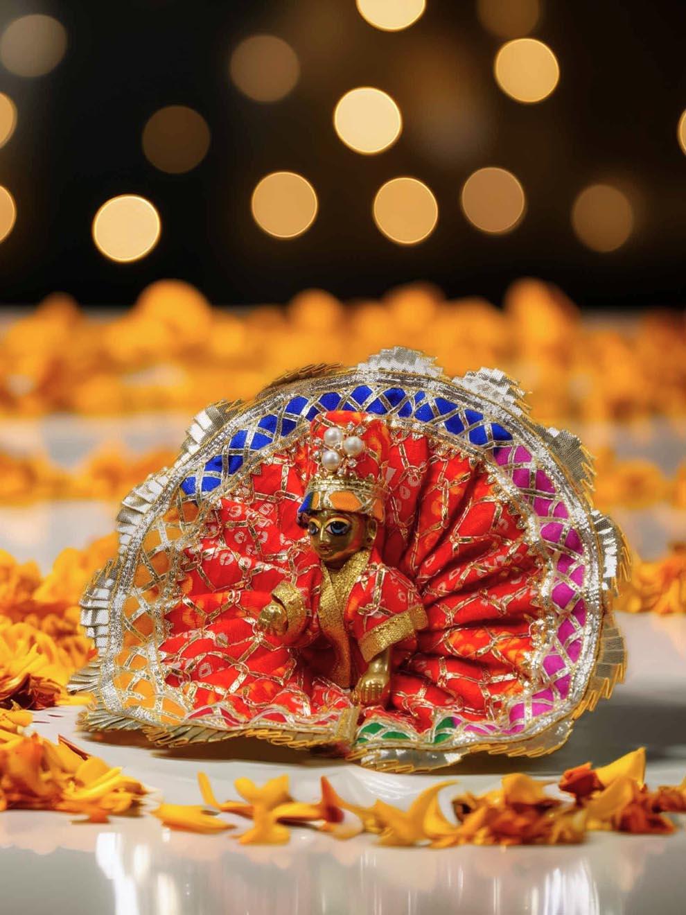 braj orange navratri wedding winter sherwani Diwali Janmashtami dress ladoo dresses laddu gopal dress thakurji kanha ji bal om poshak mathura online best mandir wholesaler manufacturer