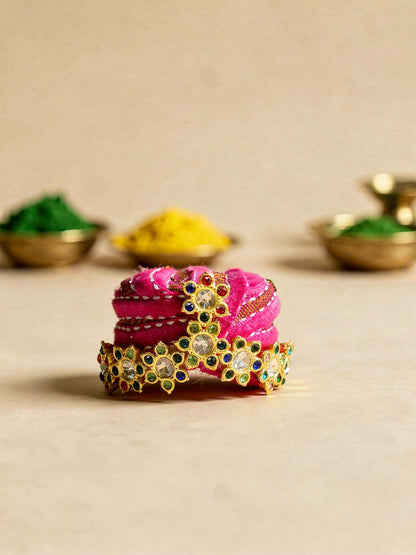 braj pagdi pink shringar Diwali Janmashtami dress ladoo dresses laddu gopal dress thakurji kanha ji bal om poshak mathura online best mandir wholesaler manufacturer