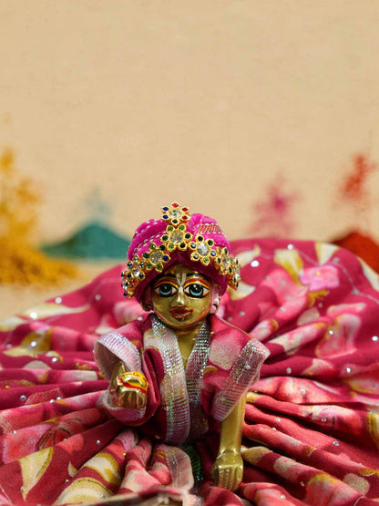 braj pagdi pink shringar Diwali Janmashtami dress ladoo dresses laddu gopal dress thakurji kanha ji bal om poshak mathura online best mandir wholesaler manufacturer